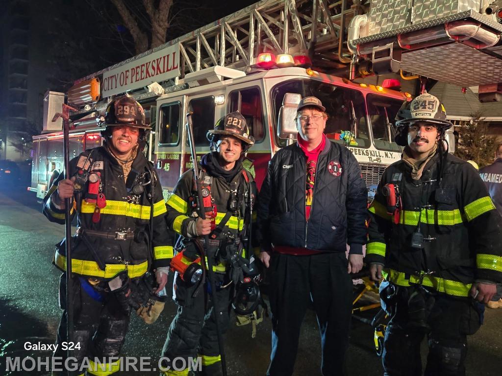 Chris FireBike with our crew at Peekskill 2nd Alarm Fire 3/15/25. Photo courtesy of Chris FireBike