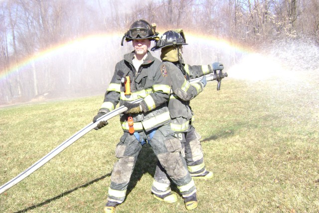 FF Stewart And FF Lentini Practicing Hoseline Drills