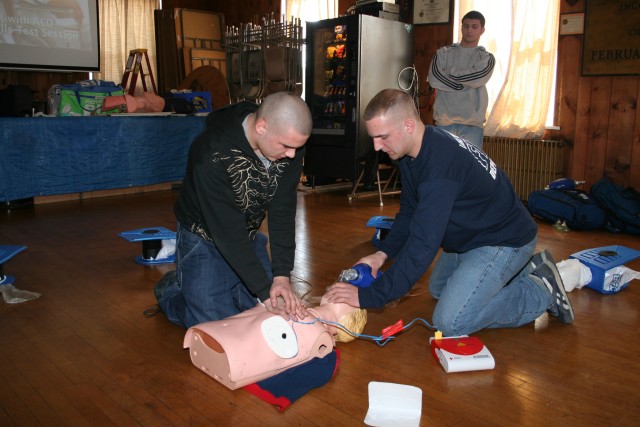 Practicing CPR 