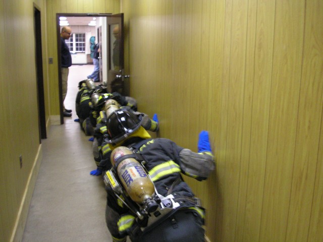 The New Firefighters Practicing On A Right Handed Search