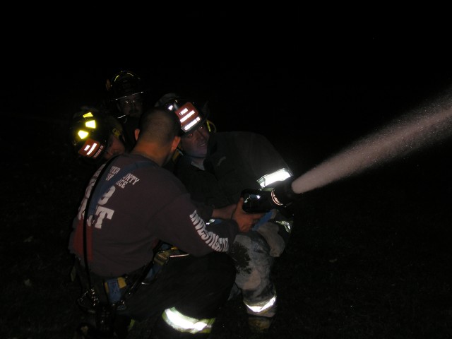 The New Firefighters Try Their Hands At Flowing Water From A 1 3/4 Inch Hose Line & A 2 1/2 Inch Hose Line