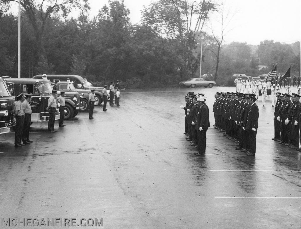 Chief's Inspection late 1960's held in the parking lot of Caldor's now Kohls