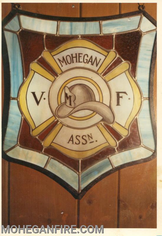 Stained Glass Fire Company logo that still hangs in the Fire Company meeting room
