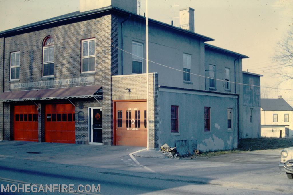 October 1966 Fire Headquarters prior to the apparatus room being built. The small bay on the side was for the Cadillac Ambulance. Photo by Jim Forbes