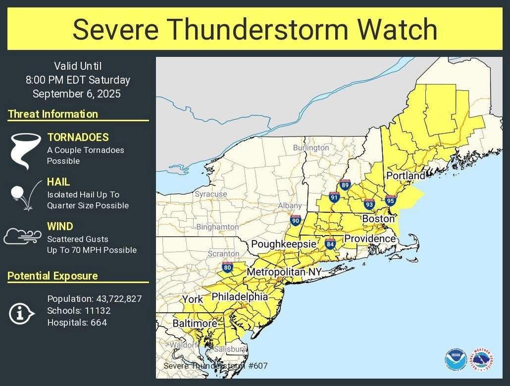 HE NATIONAL WEATHER SERVICE HAS ISSUED SEVERE THUNDERSTORM WATCH 607 IN ...
